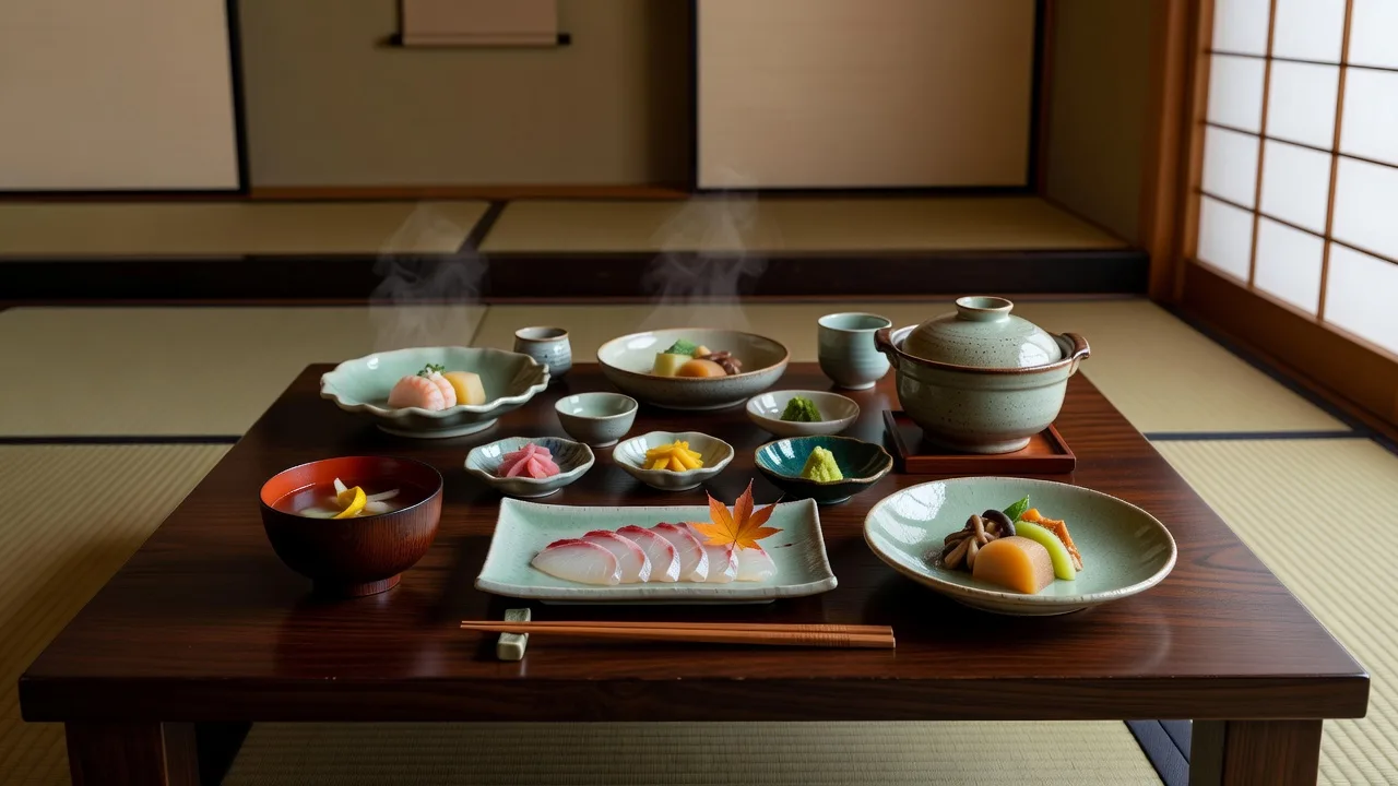 旅館の季節の会席料理