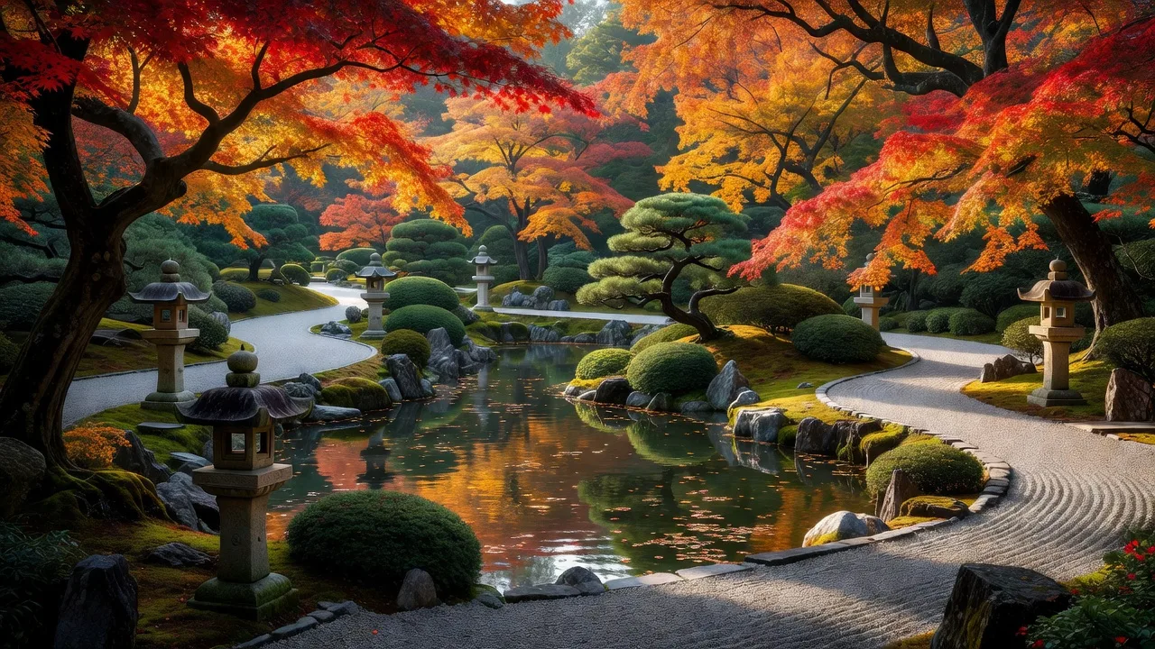金沢・兼六園の広々とした日本庭園