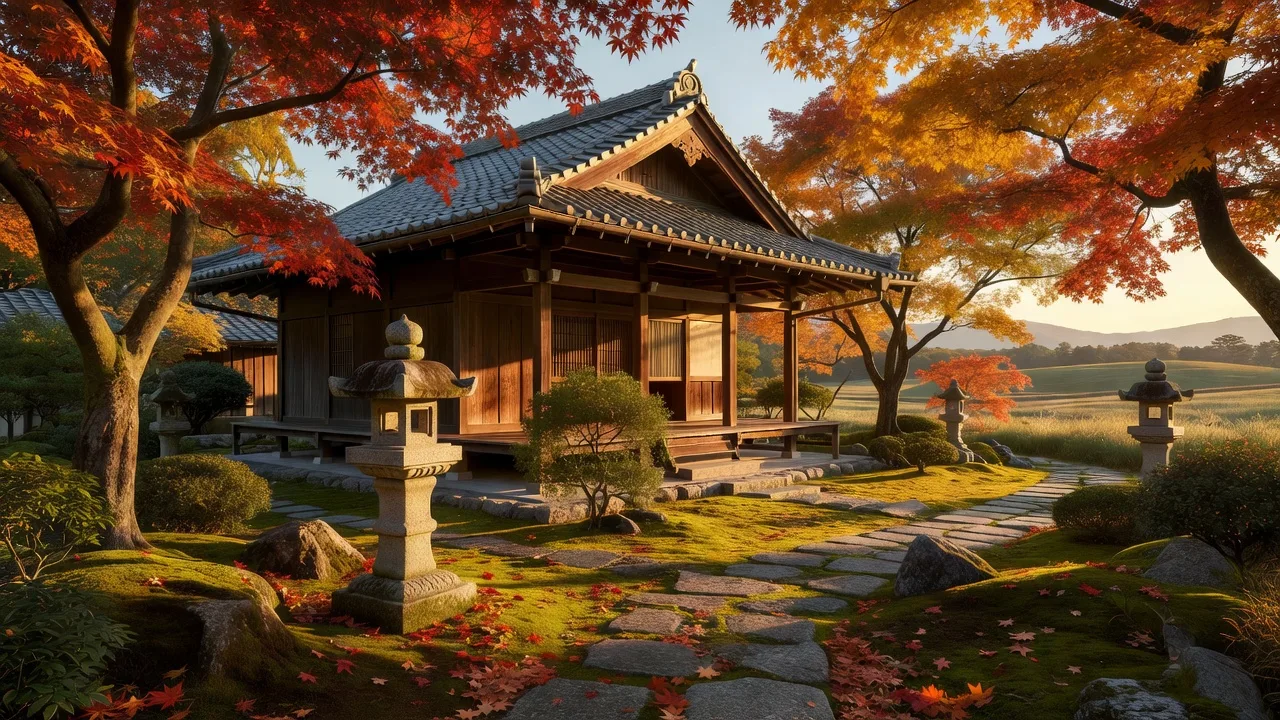木造建築が美しい伝統的な旅館の外観